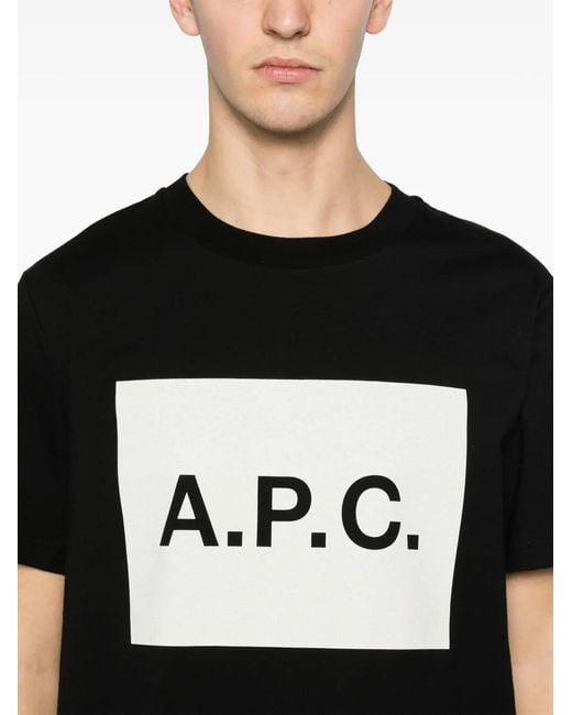 A.P.C. Black Crew Neck T-Shirt for men