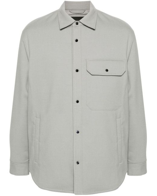 Emporio Armani Gewatteerd Shirtjack in het Gray voor heren