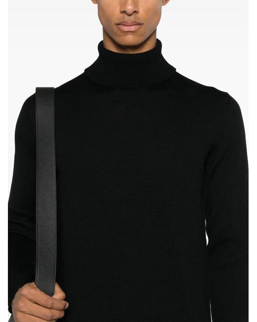 Roberto Collina Black Merino Sweater for men