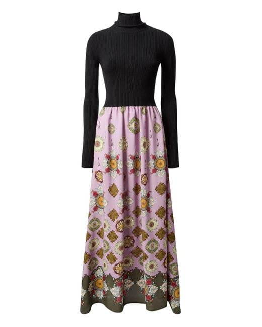 LaDoubleJ Pink Lunaria Turtleneck Maxi Dress