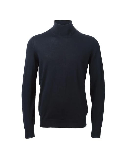 Drumohr Blue Roll-Neck Wool Sweater for men