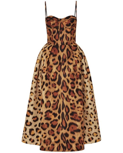 Oscar de la Renta Natural Jaguar Faille Cocktail Dress