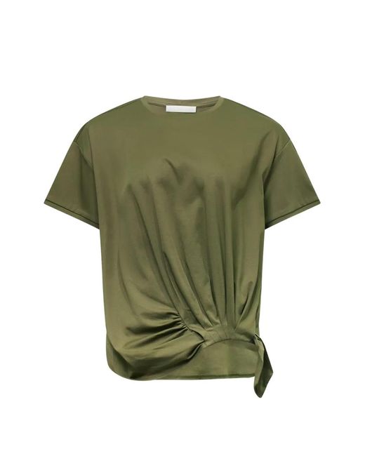 Club21 Green Sheen Knotted Cotton T-Shirt