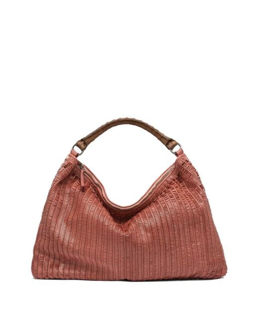 Reptile's House Red Large Atena Leather Shoulder Bag