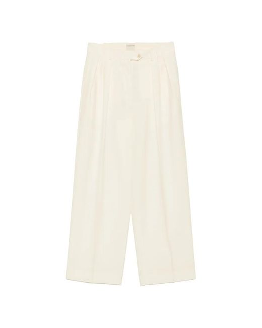 Calvin Klein White Alexandra Pleated Tailored Trousers
