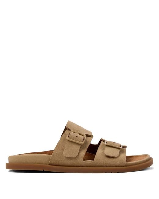 Camper Brown Buckle Cocoa Leather Sandals