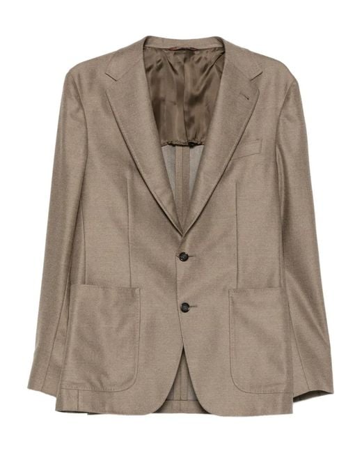 Canali Brown Single-Breasted Blazer for men