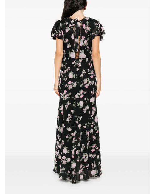 ERMANNO FIRENZE Black Kleid mit Blumen-Print