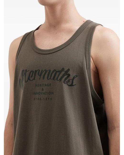 AFTERMATHS Gray Logo-Print Tank Top for men