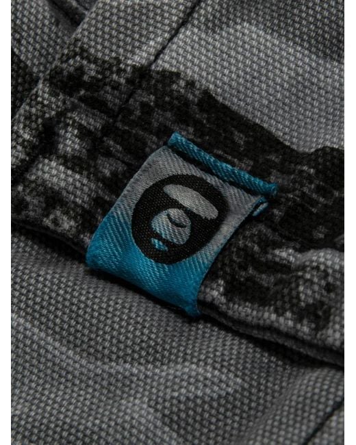 Aape By A Bathing Ape Gray Camouflage Flap-Pocket Trousers for men