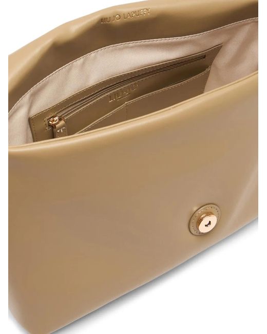 Liu Jo Metallic Lapuffy Large Braided Chain Logo Satchel