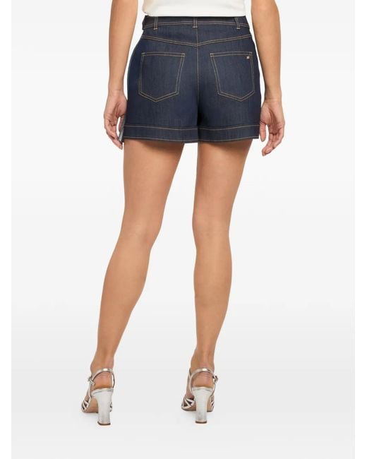Cinq À Sept Blue Larsa Contrast-Stitching Mini Skort