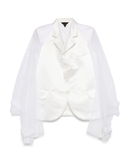 Comme des Garçons Tulle-inserts Blazer White