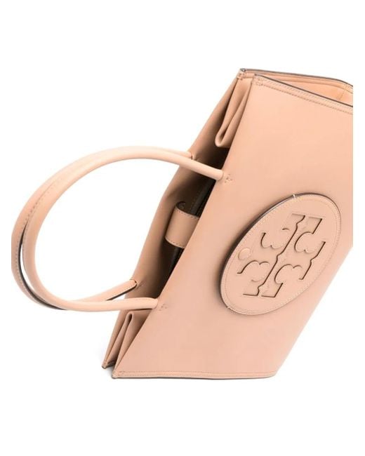 Tory Burch Natural Light Tote Bag With Embossed Logo