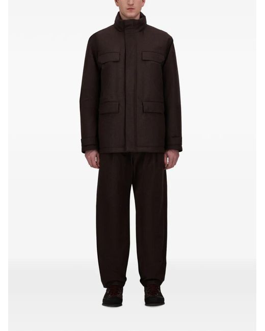 Herno Brown Flannel Field Jacket for men