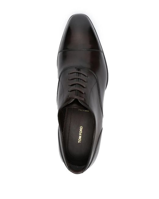 Tom Ford Brown Elkan Lace-Up Leather Oxford Shoes for men