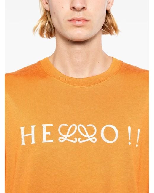 Loewe Orange Chemise À Logo Imprimé for men