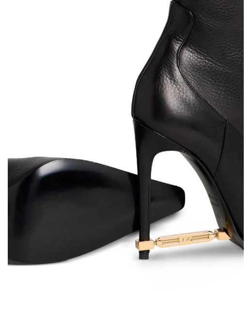 DSquared² Black Metal Bar Heeled Ankle Boots
