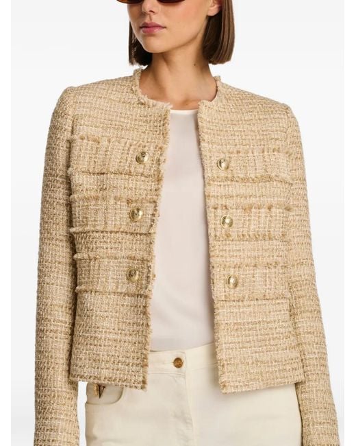 WEILL PARIS Natural Fringed Tweed Jacket