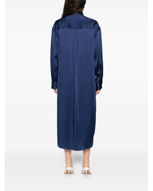 Stella McCartney Blue Buttoned Pocket Midi Dress