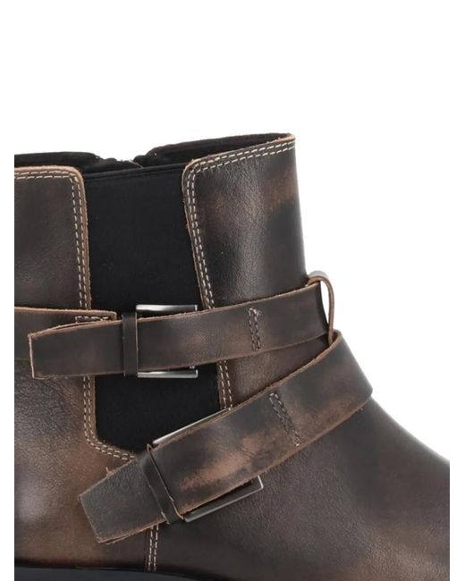 Ash Brown Buckle Strap Boots