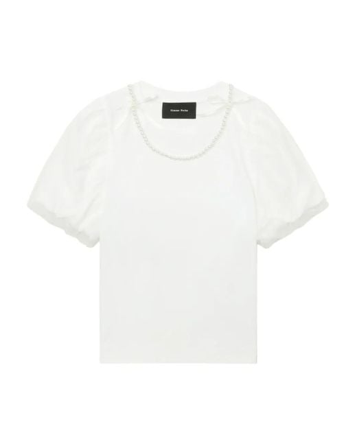 Simone Rocha レディース ホワイト パフスリーブ トップ