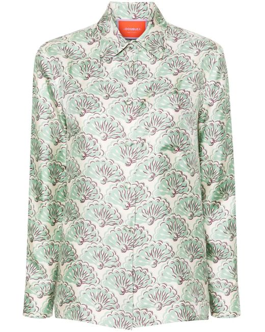 Chemise Boy En Soie À Fleurs LaDoubleJ en coloris Green