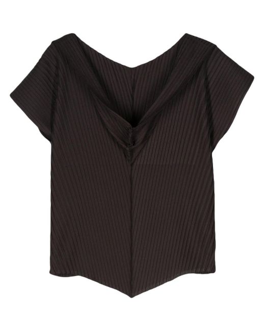 T-shirt Paper Like Pleats à design sans manches Issey Miyake en coloris Black