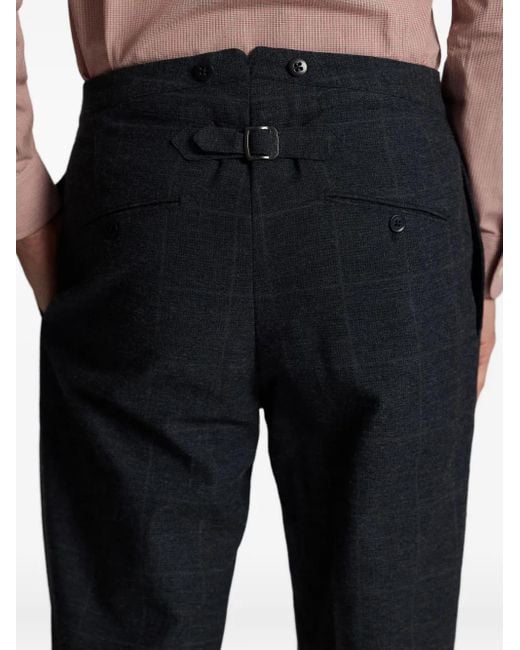 RRL Blue Checked Button-Fastening Trousers for men