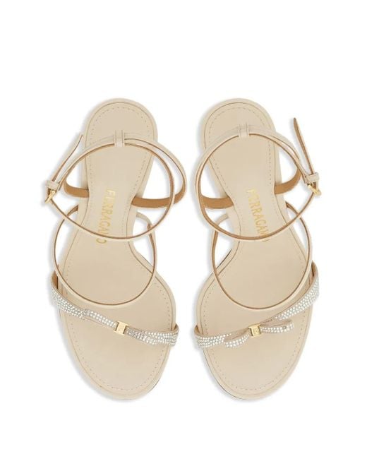 Ferragamo Metallic Sandalen Mit Strass 95Mm