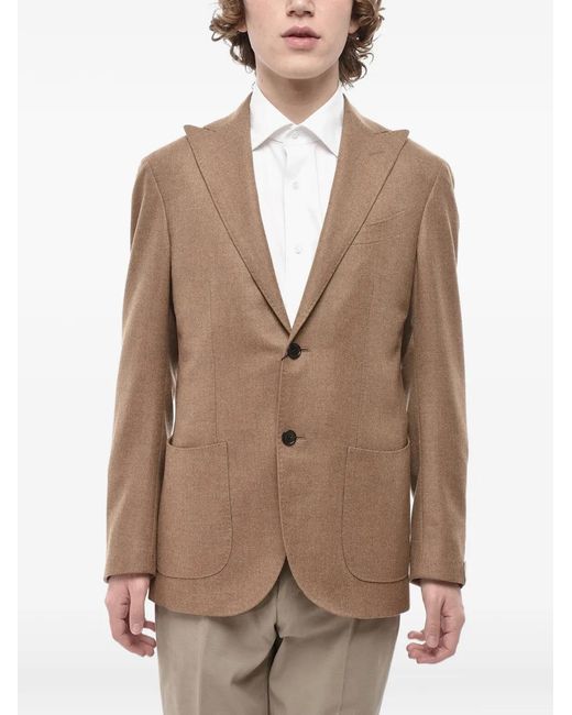 Corneliani Natural Peak-Lapel Blazer for men