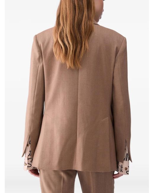 Liu Jo Natural Herringbone Fabric Blazer