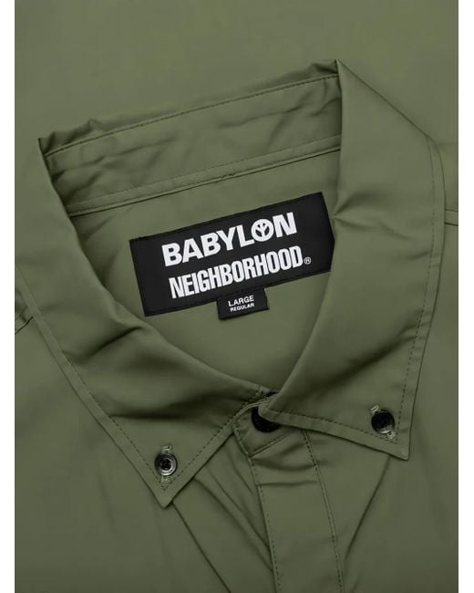 X Babylon Camicia Con Stampa Grafica Bd E Tasca di Neighborhood in Green da Uomo