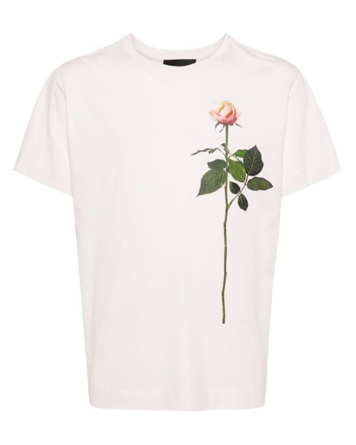 Simone Rocha Natural T-Shirt mit Blumen-Print