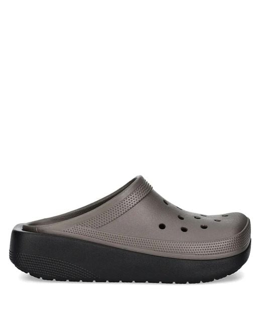 CROCSTM Brown Perforated Platform Slippers for men