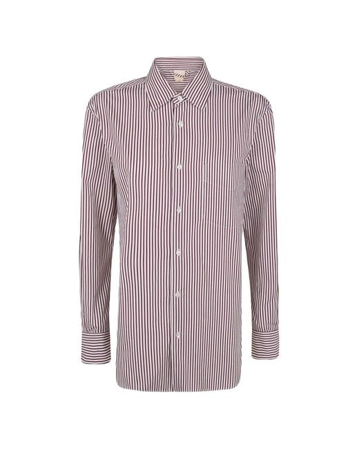 Aspesi Purple Striped Pocket Shirt