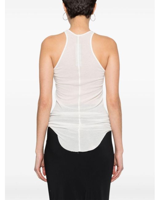 Rick Owens White Fine-Ribbed Tank Top
