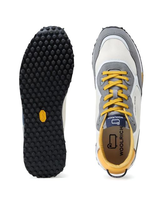 Woolrich White Retro Panelled Sneakers for men