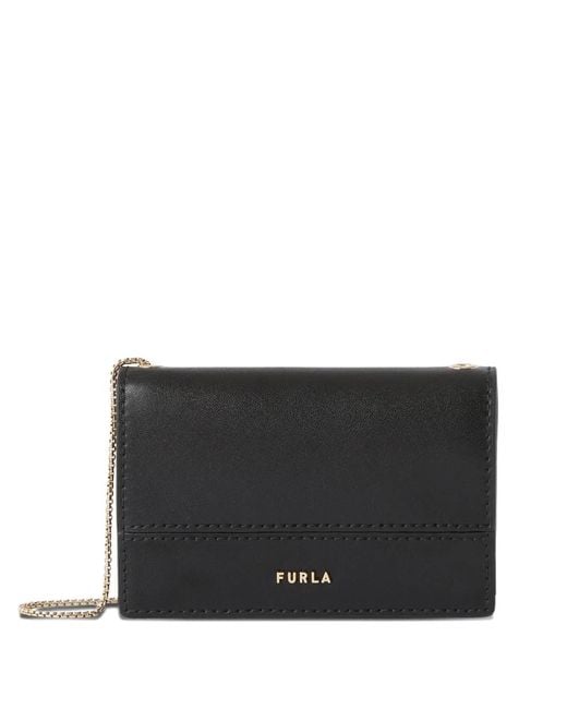 Furla Black Lia Chain-Link Leather Wallet