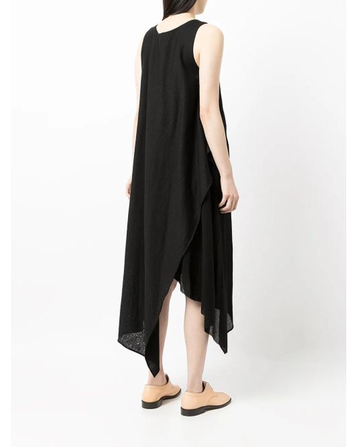 Forme D'expression Black Layered-Detail Asymmetric Dress