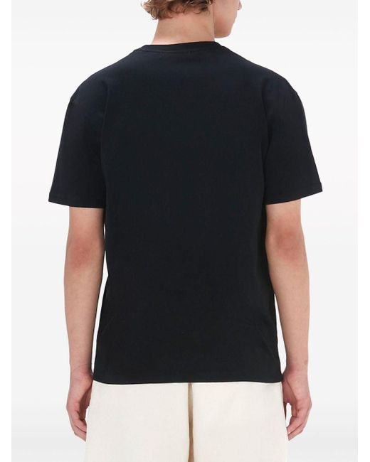 J.W. Anderson Black Embroidered-Logo Cotton T-Shirt for men