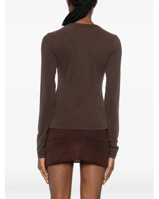AYA MUSE Brown Crew-Neck Sweater