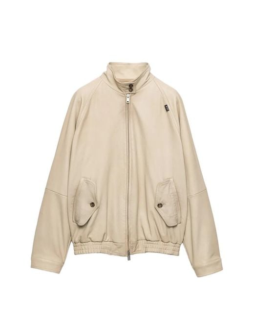 Prada Natural Nappa Leather Blouson Jacket