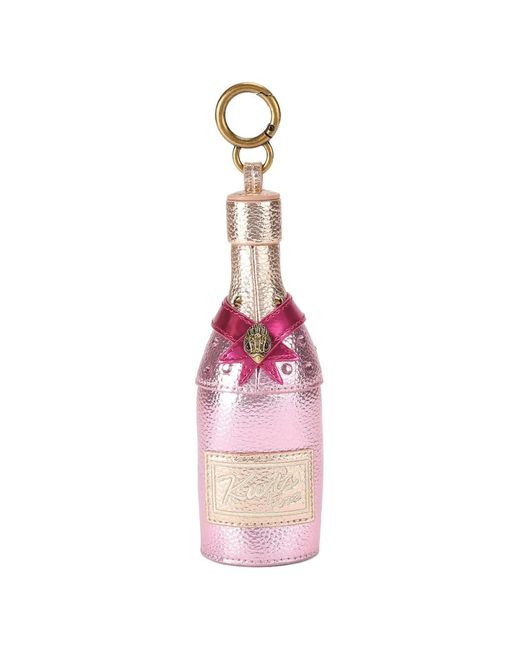 Kurt Geiger Pink Bottle-Charm Keyring