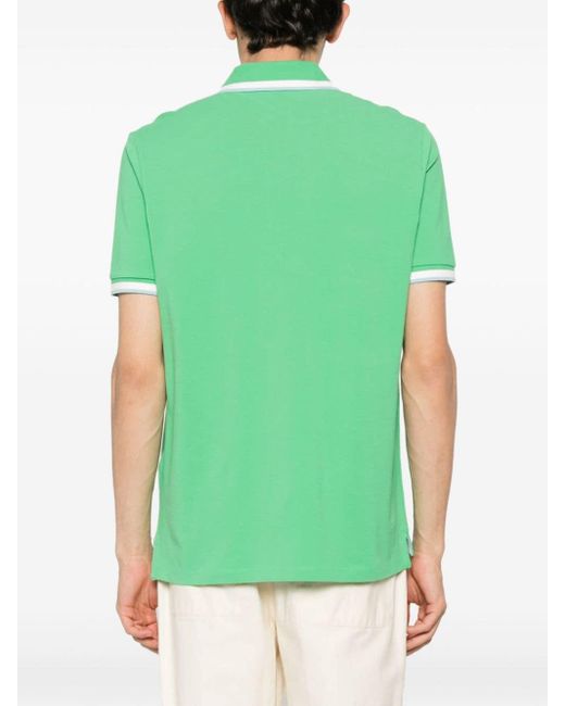 Manuel Ritz Green Logo-embroidered Cotton Polo Shirt for men