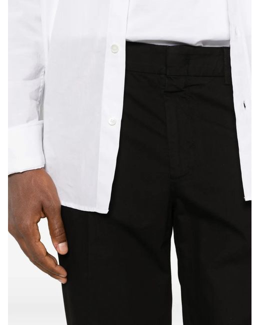 Cellar Door Black Leone Belt-Loops Trousers for men