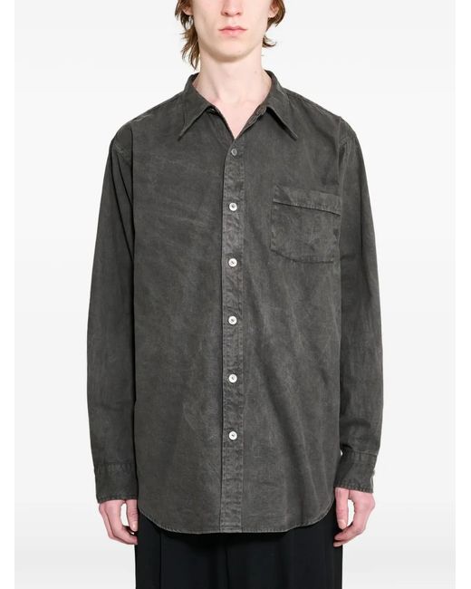TAIGA TAKAHASHI Gray Narrow-Collar Shirt for men