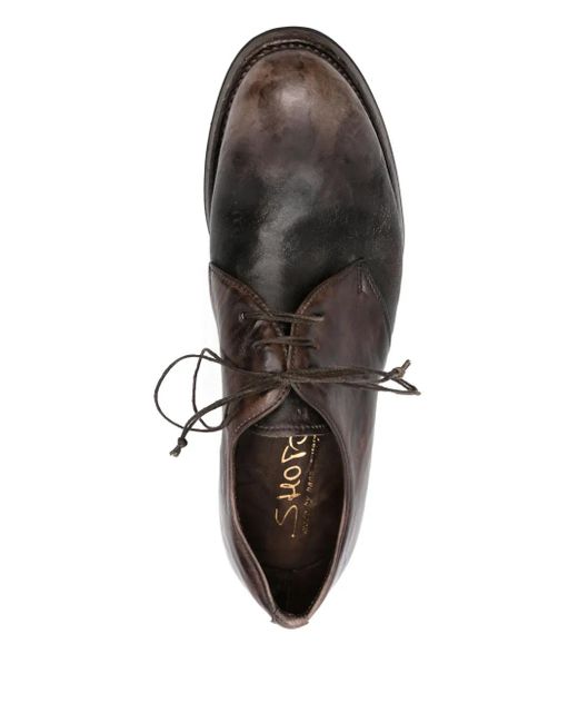 shotof Brown Leather Derby Shoes for men