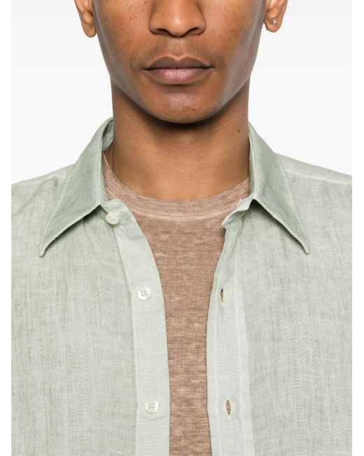 メンズ 120% Lino リネンシャツ Gray