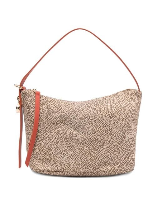 Bolso Shopper Con Asa Estampada Borbonese de color Natural